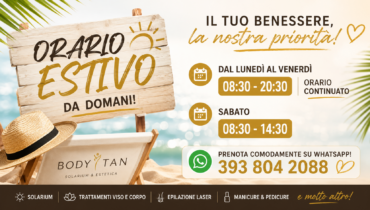 Orario Estivo 2026 | Aperto con Orario Continuato