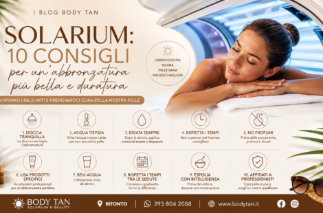 Solarium: 10 consigli per un’abbronzatura più bella e duratura (sfatiamo anche qualche falso mito!)